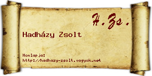 Hadházy Zsolt névjegykártya